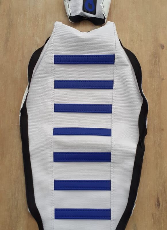 YZF 2015-2018 all white with blue gripper strips and logos