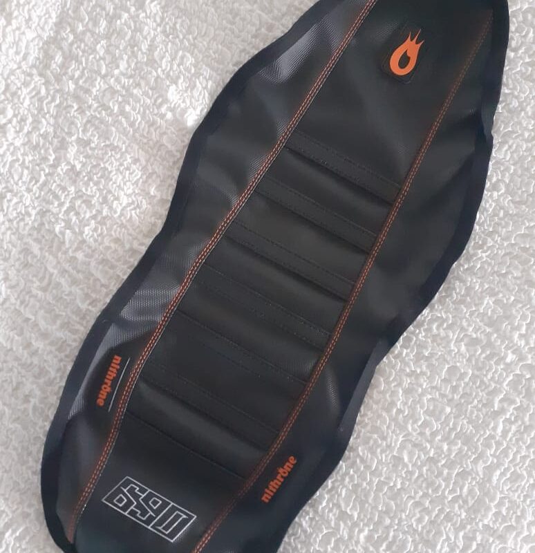 KTM 690 2019-20 model with orange labels